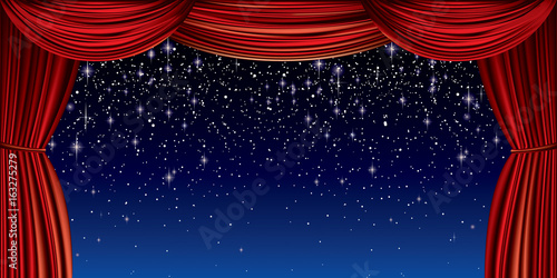 Large red curtain