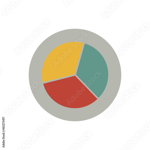 Business colorful graph. Pie chart. Business concept. Flat style icon. Vector illustration