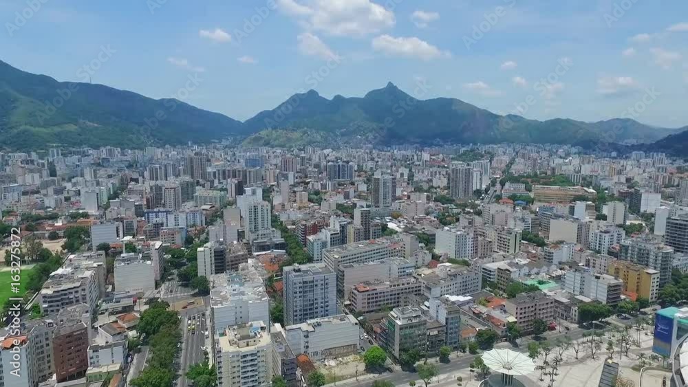 Aerial: Panorama of Rio da Janeiro surrounded by mountains. Shevelev. Aerial: Panorama of Rio da Janeiro surrounded by mountains. Shevelev.