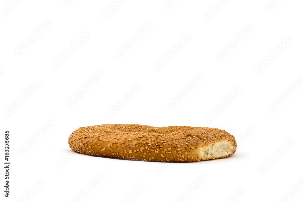 sesam ring auf einem weissen hintergrund sesam ring auf einem weissen hintergrund