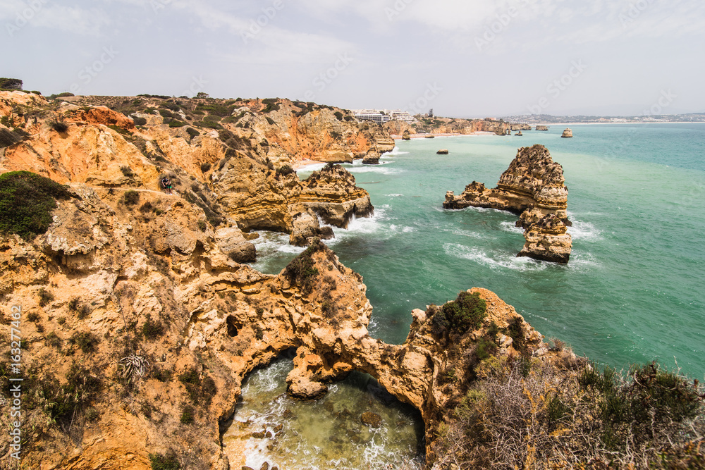 Wonderful view of praia do camilo in south of portugal one of the most beautiful beaches in lagos