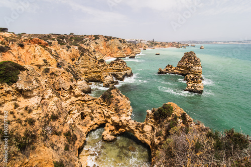 Wonderful view of praia do camilo in south of portugal one of the most beautiful beaches in lagos