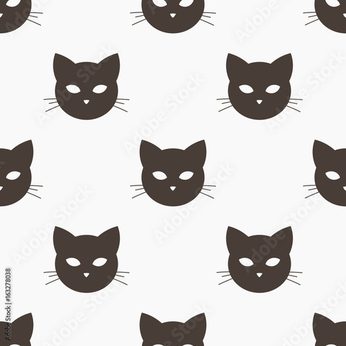Cat head seamless pattern.