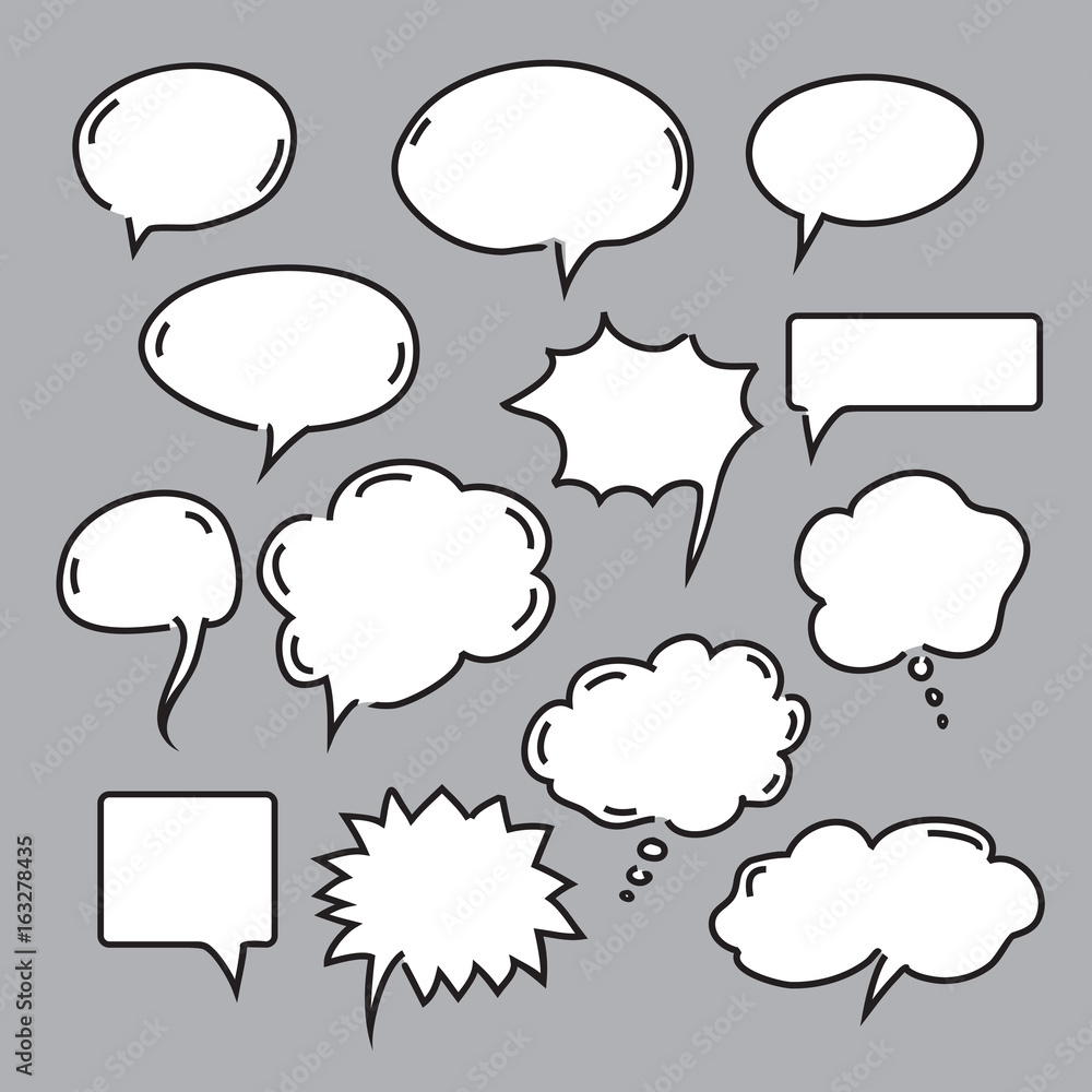 Set of speech and comics bubbles. Vector Illustration. Set of speech and comics bubbles. Vector Illustration.