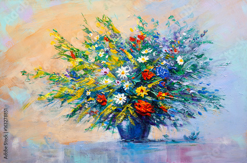 Fototapeta Naklejka Na Ścianę i Meble -  Oil painting flowers