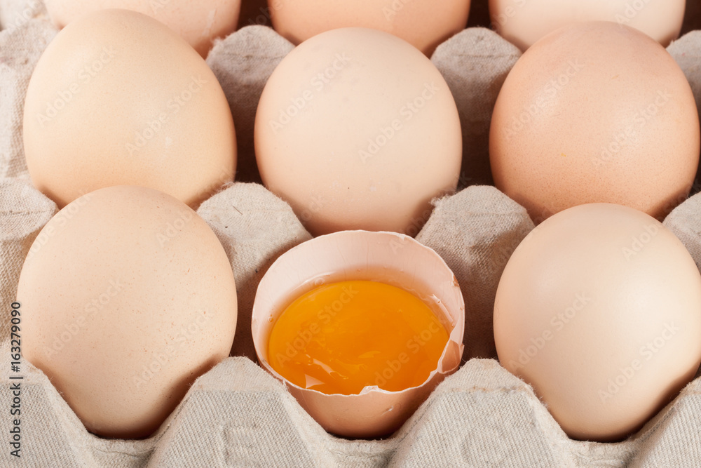 Eggs in the tray as a background Eggs in the tray as a background