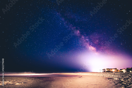 Bethany Beach at night with the Milky Way photo