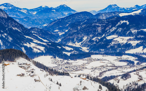 Mountains with snow in winter.  Ski resort of Soll, Tyrol, Austria © Nikolai Korzhov