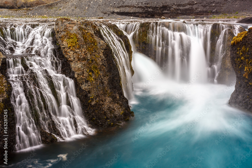 View of the waterfall of Iceland