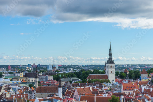 Scenic summer panorama of the city Tallinn, Estonia