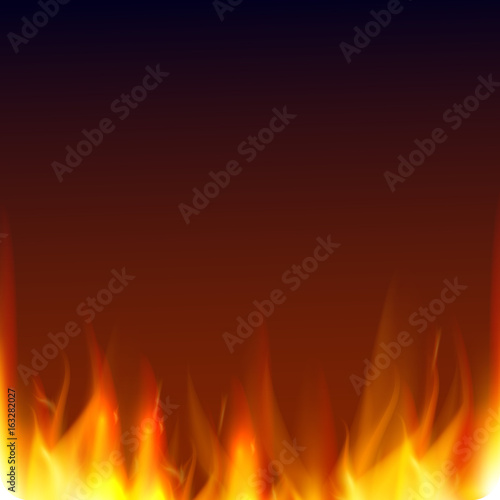 Abstract vector background with realistic fire flames effect. Hell background