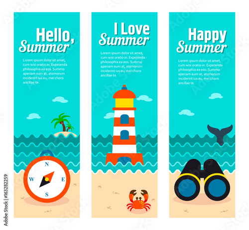 Travel and vacation vector banners