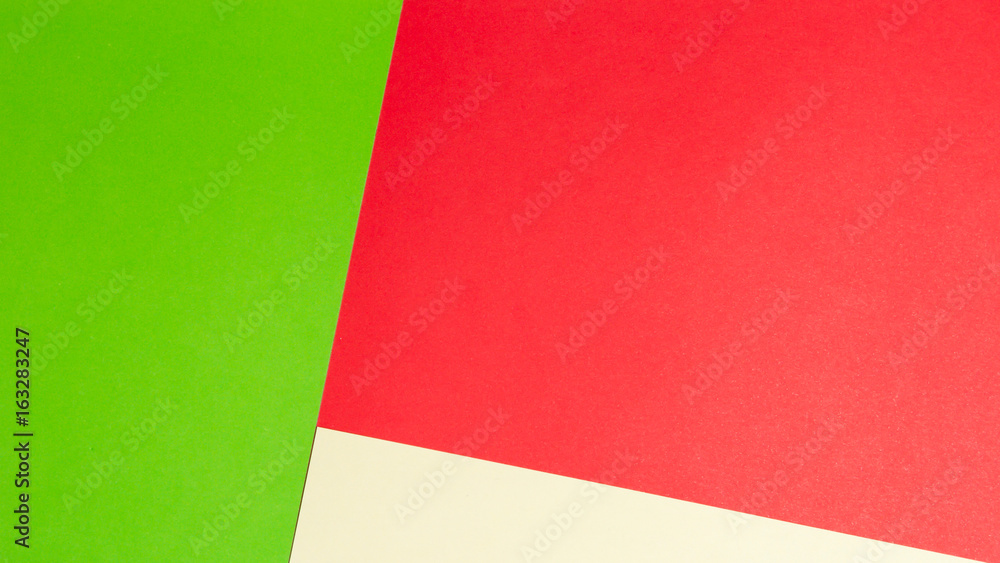 Greenery, red and yellow colored paper banner background Greenery, red and yellow colored paper banner background
