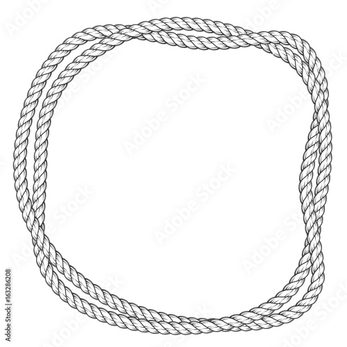 Twisted rope round frame - two interlaced ropes border