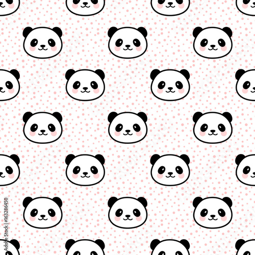 Fototapeta Naklejka Na Ścianę i Meble -  Panda Seamless Pattern Vector