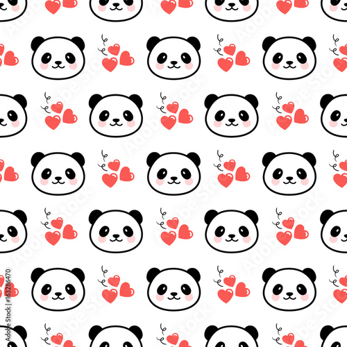 Panda Seamless Pattern Vector