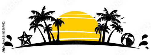 Silhouette Sonne Palmen