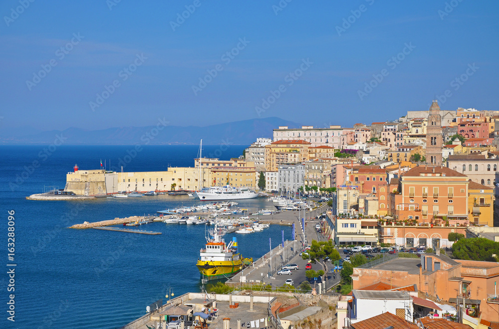 Views of the Marina and the city of Gaeta in the sun