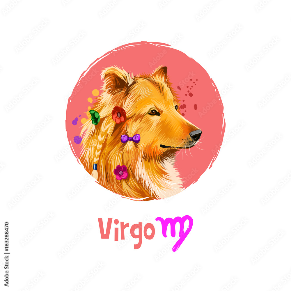 Digital Art Illustration Of Astrological Sign Virgo 2018 Year Of Dog digital-art-illustration-of-astrological-sign-virgo-2018-year-of-dog