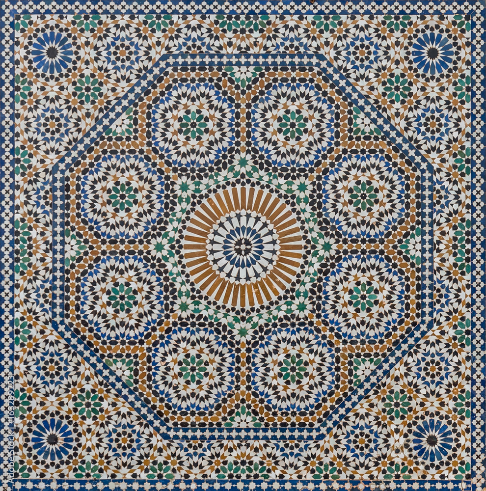 Traditional oriental Moroccan mosaic, Meknes, Morocco