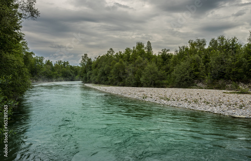 Canvastavla Die Isar in Bad Tölz