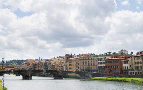 Panoramic view to the Arno river in Florence  Italy