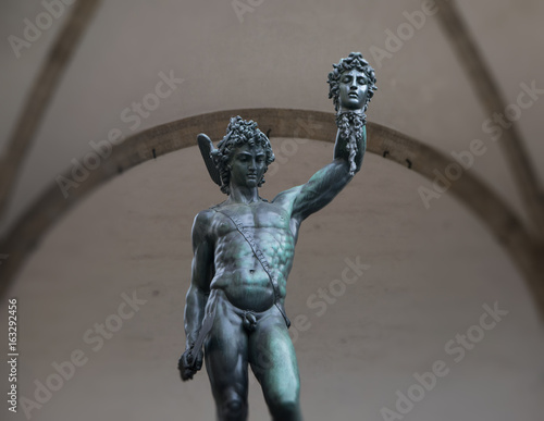 Bronze sculpture, Perseo with Medusa, Florence, Italy photo