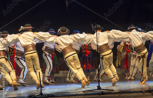 Folk dance in highland costumes from the region of Poland