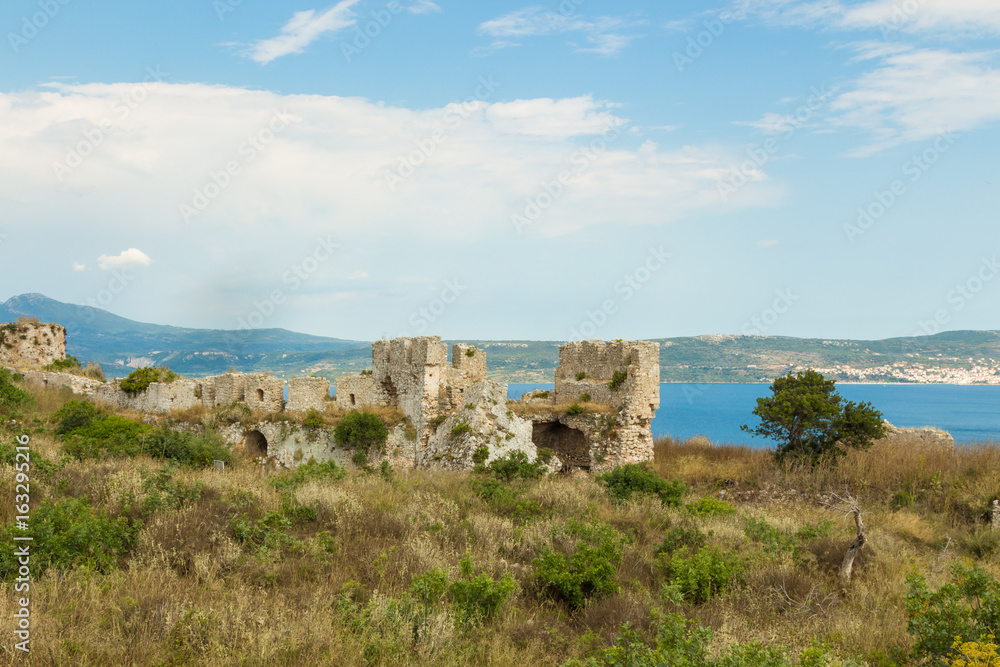 Ruins of the Old Navarino castle (Paliokastro) in Peloponnese, Greece Ruins of the Old Navarino castle (Paliokastro) in Peloponnese, Greece