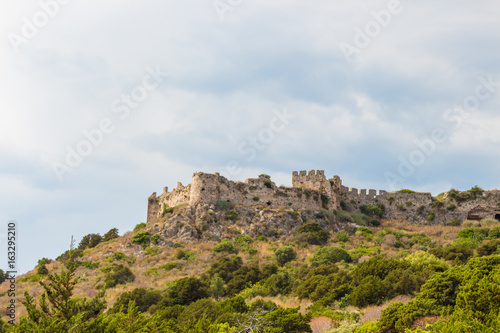 View of the Old Navarino castle  Paliokastro  in Peloponnese  Greece