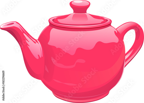 Red ceramics  teapot.