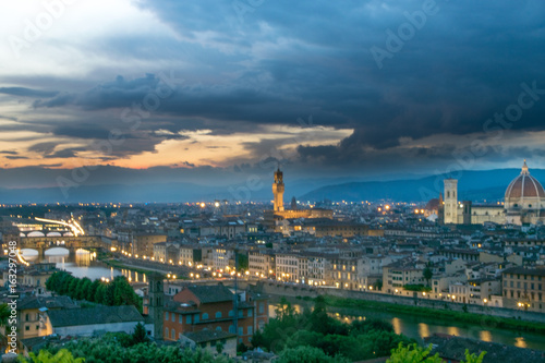Fototapeta Naklejka Na Ścianę i Meble -  Florence, Italy during beautiful sunset