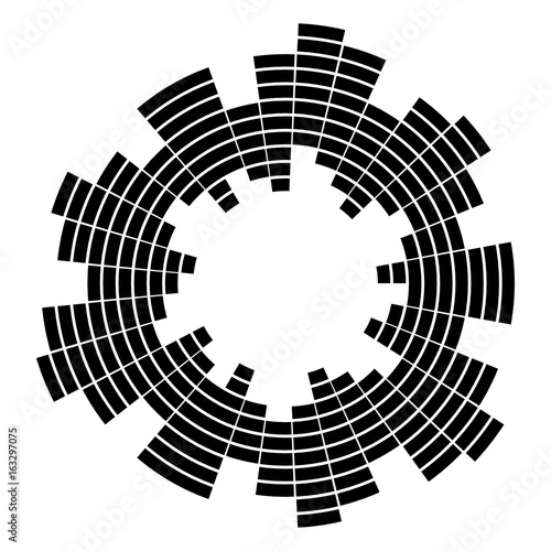 equalizer music sound wave circle vector symbol icon design.