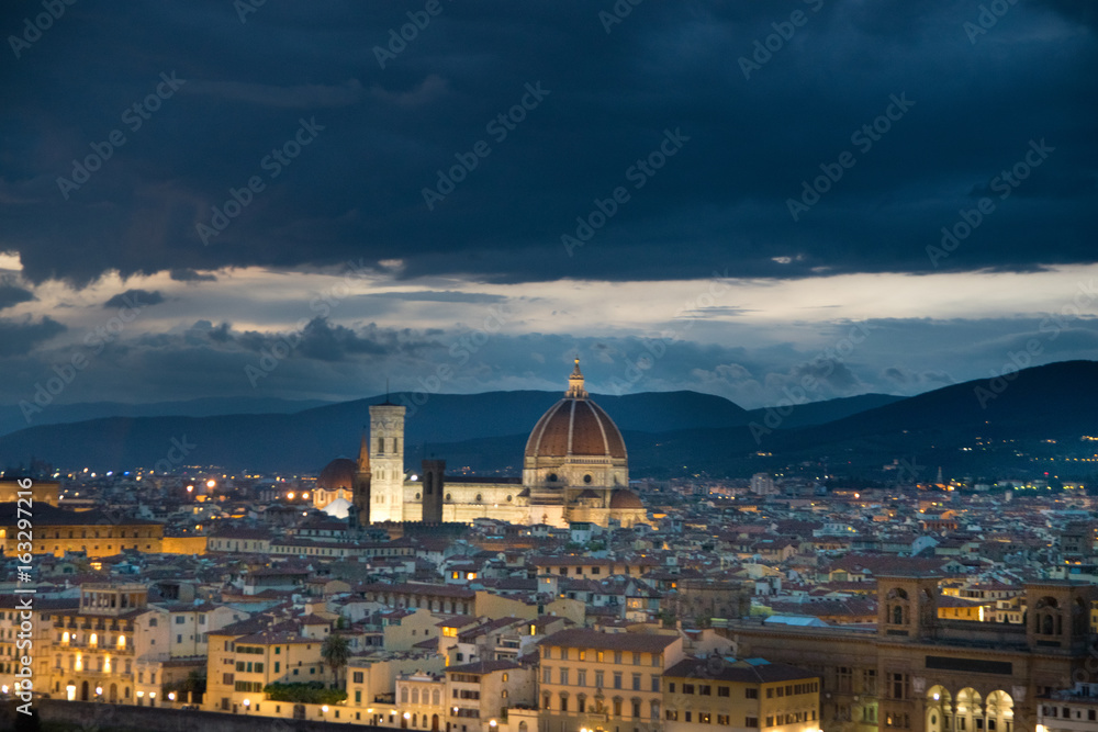 Florence, Italy during beautiful sunset