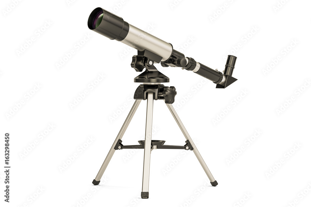 Telescope closeup, 3D rendering Telescope closeup, 3D rendering