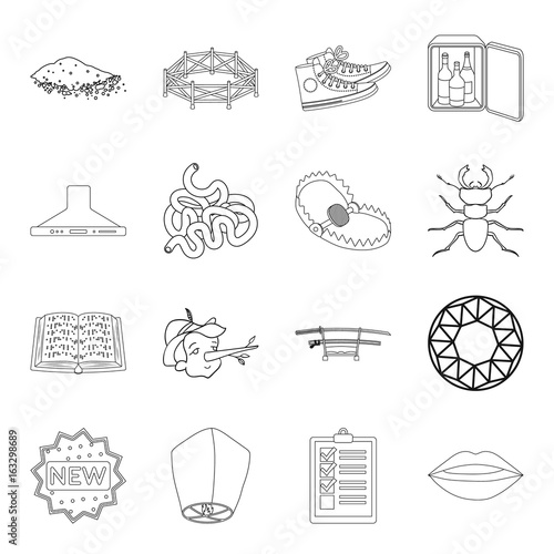 weapons, hunting, insect and other web icon in outline style.sport, hotel, lighting icons in set collection.