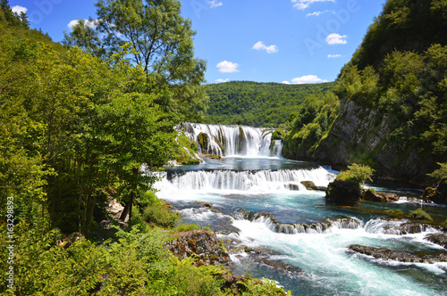 Natural river waterfall