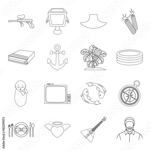 Country, crop, maintenance and other web icon in outline style.Medicine, game, building icons in set collection.