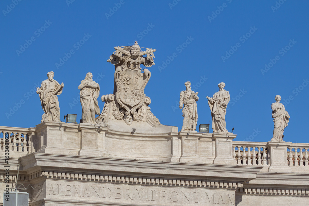 Statues on the Cathedral of St. Peter in Rome
