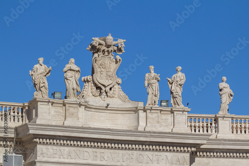 Statues on the Cathedral of St. Peter in Rome © robertdering