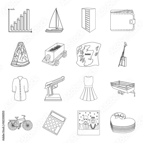 finance, transportation, food and other web icon in outline style.wedding, sport, service icons in set collection.
