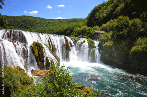 Natural river waterfall