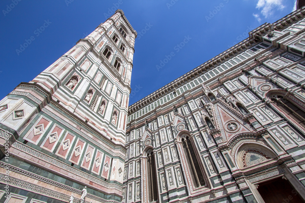 The Basilica di Santa Maria del Fiore and bell tower in Florence, Italy