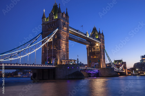 The striking Tower Bridge at blue hour