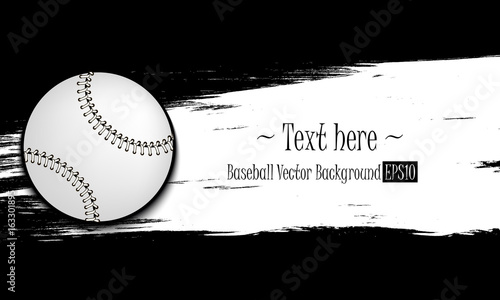 Hand drawn grunge banners with baseball ball