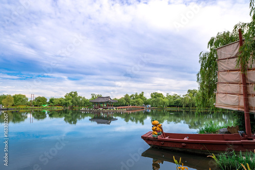 South Korea. Landscape of Buyeo Gungnamji pond photo