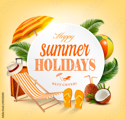 Summer vacation concept background. Vector.