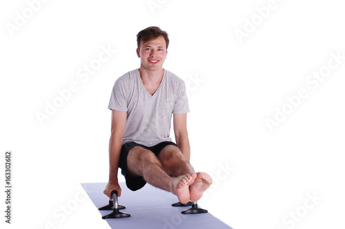 Schilderij op canvas Mann macht Sport-Übungen