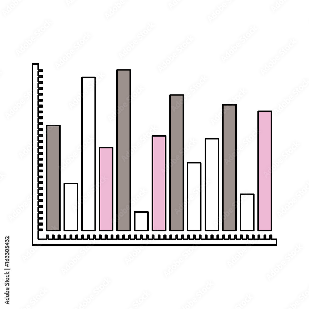 silhouette color sections of statistical graphs colour bars vector illustration silhouette color sections of statistical graphs colour bars vector illustration