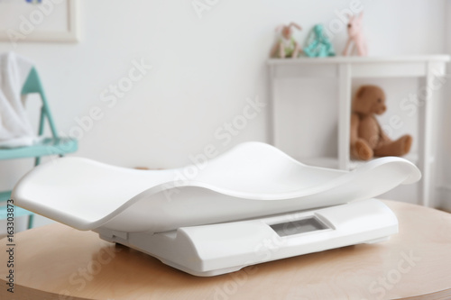 Digital baby scales on tabl...